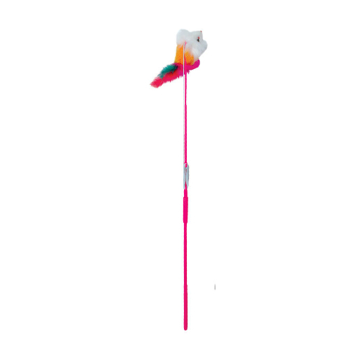 Triol Мышь пушистая с цветными перьями игрушка для кошек