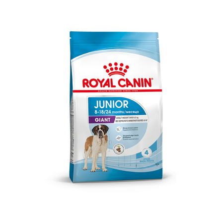 Royal Canin Giant Junior Корм сухой полнорационный для щенков очень крупных пород (вес взрослой собаки более 45 кг) в возрасте от 8 до 18/24 месяцев – интернет-магазин Ле’Муррр