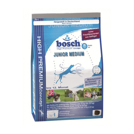 Bosch Junior Medium Сухой корм для щенков средних пород (с птицей) – интернет-магазин Ле’Муррр
